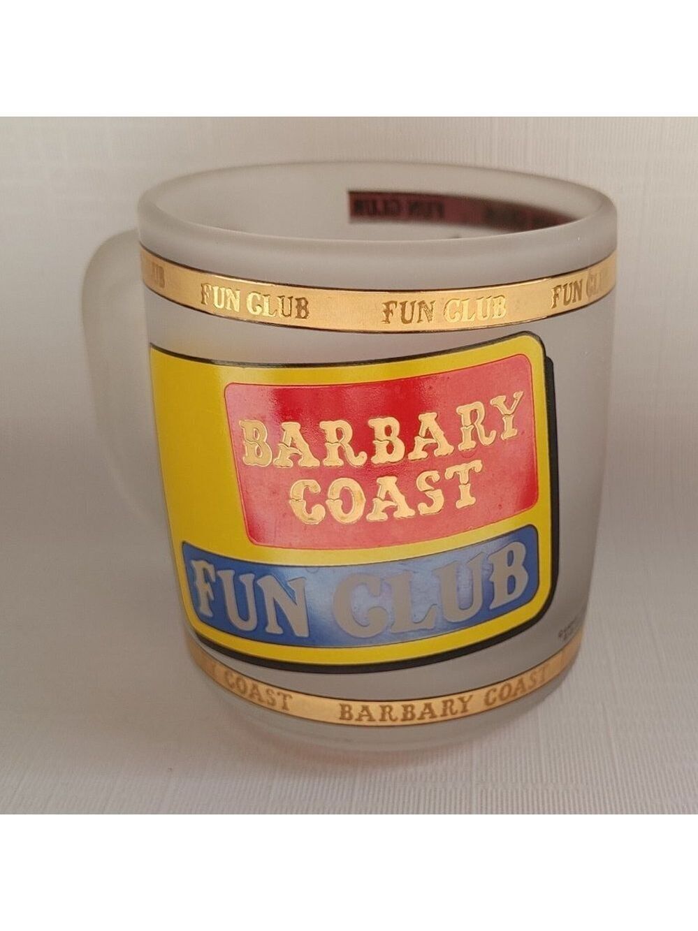 Barbary Coast Fun Club Vintage Mug Frosted 22K Gold TRIN LAS VEGAS Casino